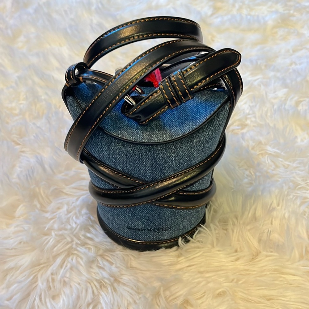 Alexander McQueen Micro Denim Bucket Bag